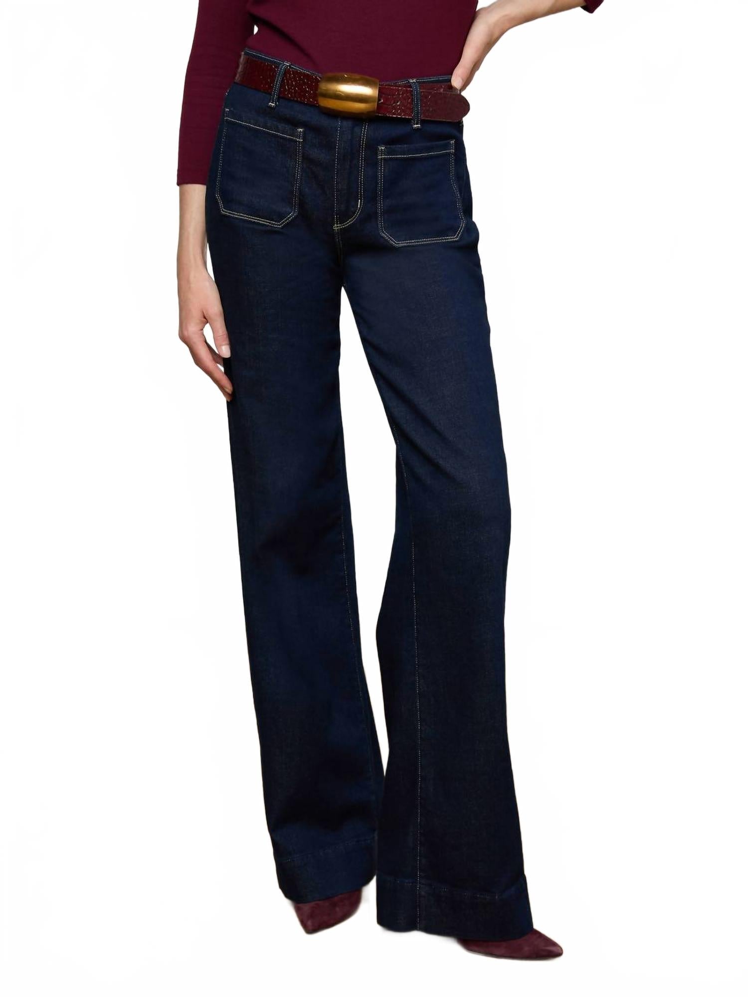 L'Agence Джинсы Nolan с накладными карманами и широкими штанинами, цвет Koval
L'Agence Джинсы Nolan с накладными карманами и широкими штанинами, цвет Koval