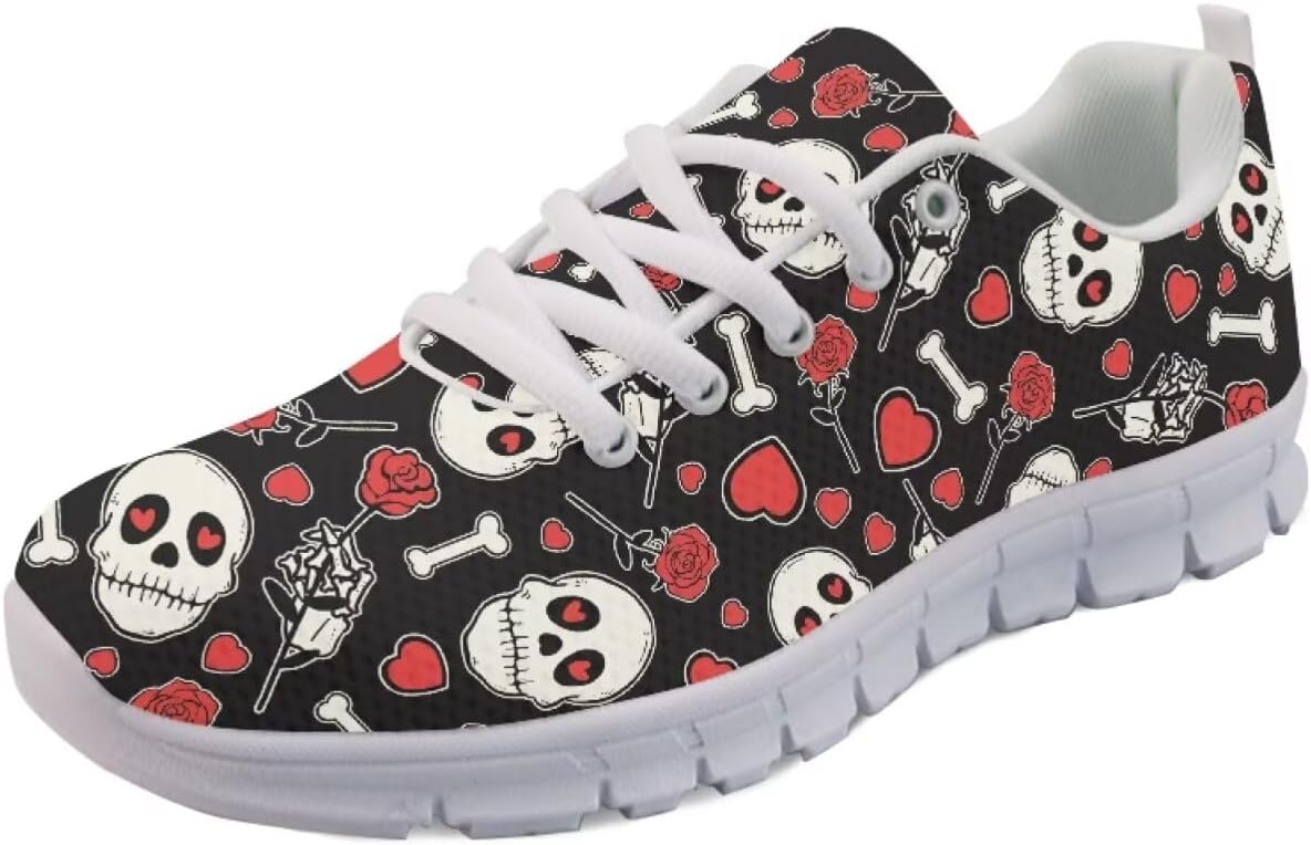 Кроссовки Forchrinse для женщин и мужчин, повседневные обувь на шнуровке, дышащие легкие теннисные кроссовки для тренировок и ходьбы, Skull Rose
Кроссовки Forchrinse для женщин и мужчин, повседневные обувь на шнуровке, дышащие легкие теннисные кроссовки для тренировок и ходьбы, Skull Rose