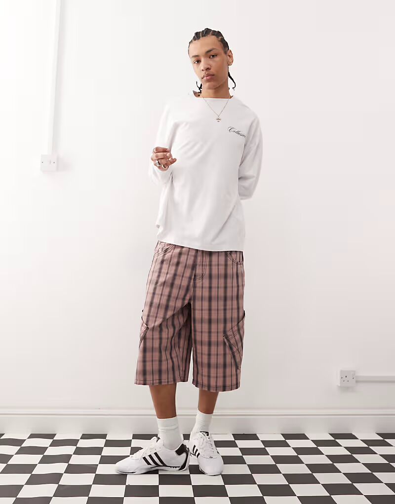 COLLUSION - Широкие удлиненные шорты в розовую клетку
COLLUSION - Широкие удлиненные шорты в розовую клетку