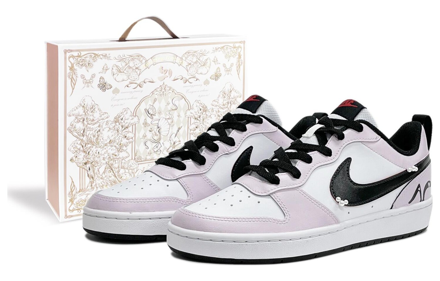 Кроссовки Nike Court Borough Series Skateboard Shoes Women's Low-Top Black White Pink
Кроссовки Nike Court Borough Series Skateboard Shoes Women's Low-Top Black White Pink