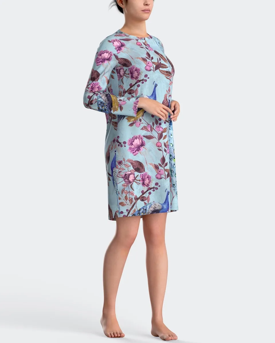 Ночная рубашка с восточным принтом из модала Impetus, синий
Ночная рубашка с восточным принтом из модала Impetus, синий
