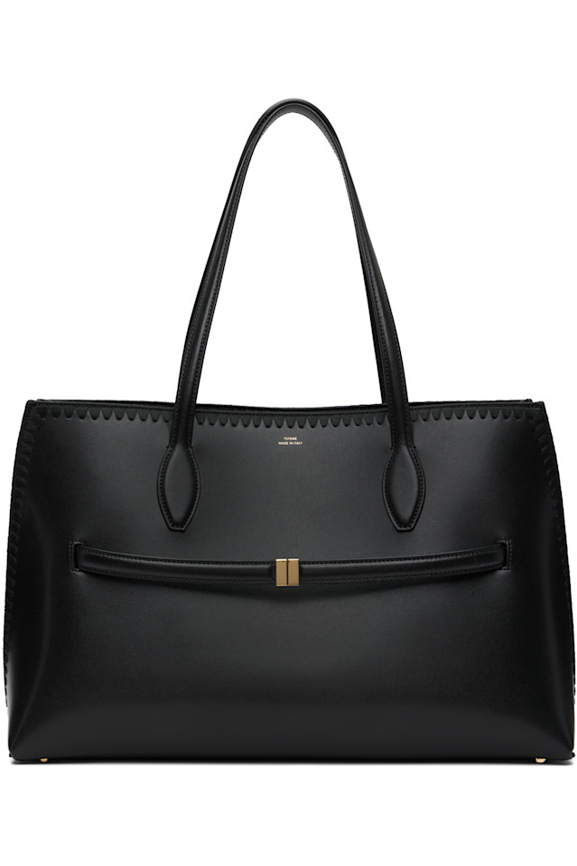 Вышитая кожаная сумка для отдыха Toteme, черный
Вышитая кожаная сумка для отдыха Toteme, черный