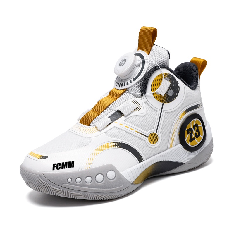 Противоскользящие и дышащие баскетбольные кроссовки средней высоты для детей FCMM, белый/золотой
Противоскользящие и дышащие баскетбольные кроссовки средней высоты для детей FCMM, белый/золотой