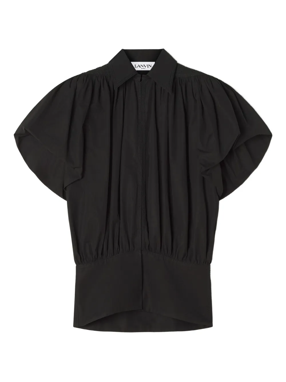 Топ на молнии с объемными рукавами Lanvin, черный
Топ на молнии с объемными рукавами Lanvin, черный