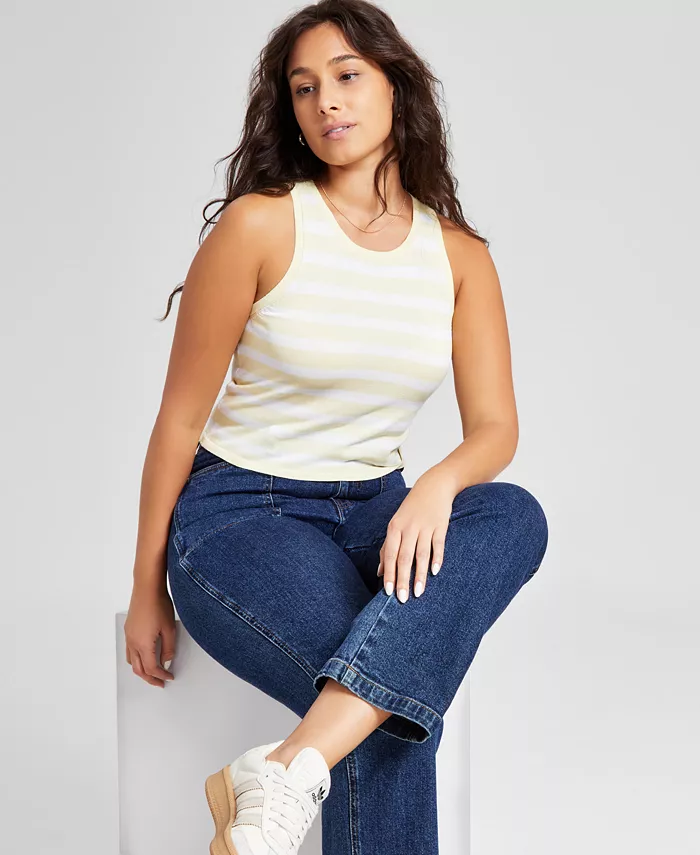 Женский полосатый безрукавный свитер-майка And Now This, желтый
Женский полосатый безрукавный свитер-майка And Now This, желтый