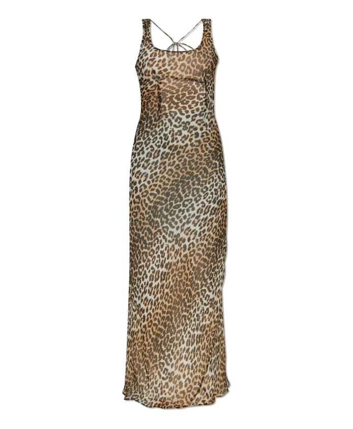 Длинное платье с леопардовым принтом Ganni, бежевый
Длинное платье с леопардовым принтом Ganni, бежевый