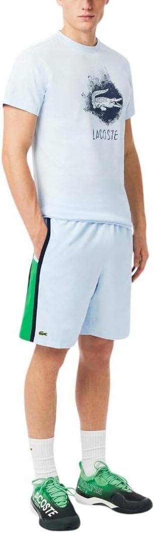 Мужские теннисные шорты Lacoste Sport легкие с цветными блоками и полосками, Baby Blue/Bright Green/Navy Blue
Мужские теннисные шорты Lacoste Sport легкие с цветными блоками и полосками, Baby Blue/Bright Green/Navy Blue