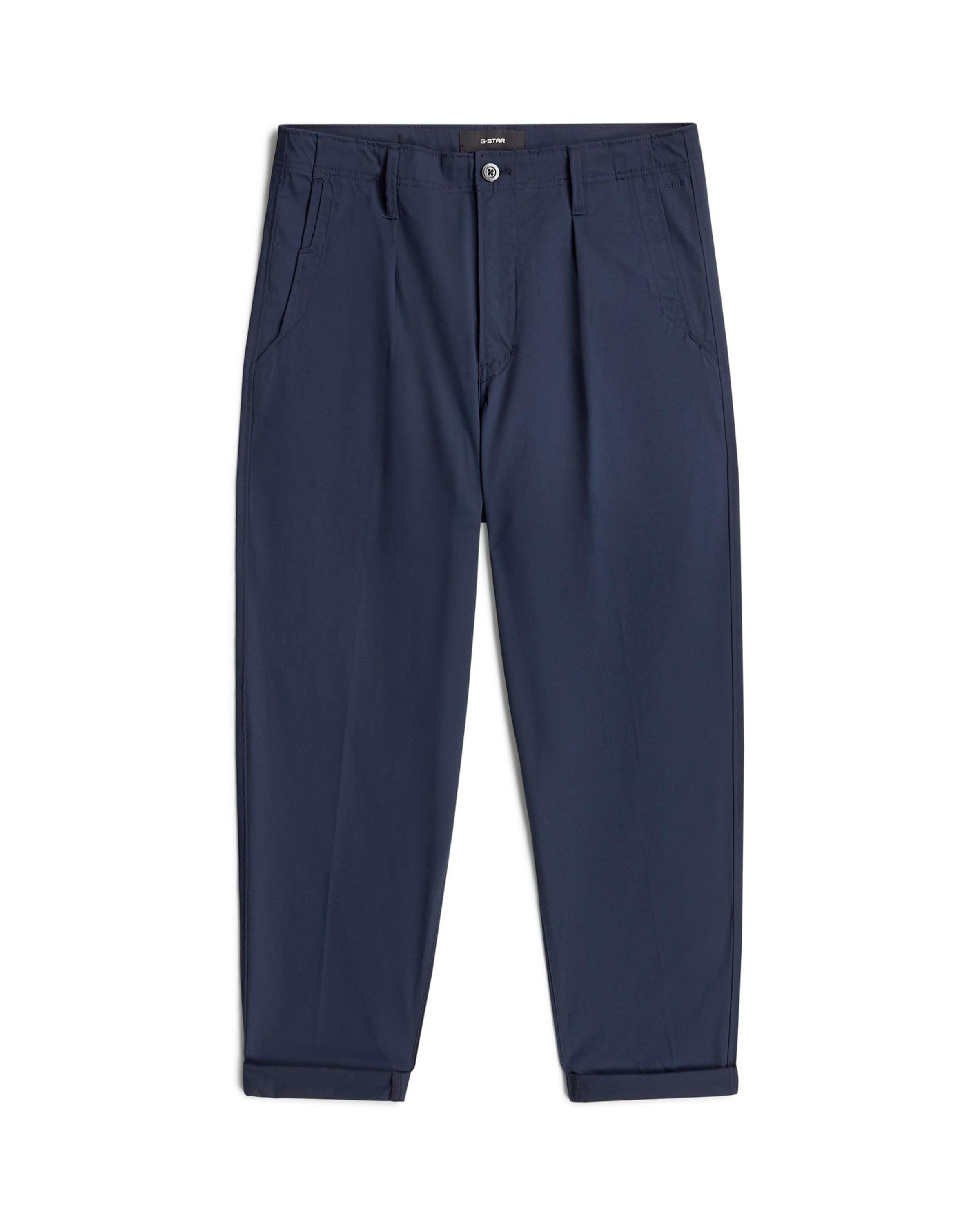 G-STAR Брюки с зауженным низом и складками спереди 'Pleated Chino Relaxed Tapered' в темно-синем цвете
G-STAR Брюки с зауженным низом и складками спереди 'Pleated Chino Relaxed Tapered' в темно-синем цвете