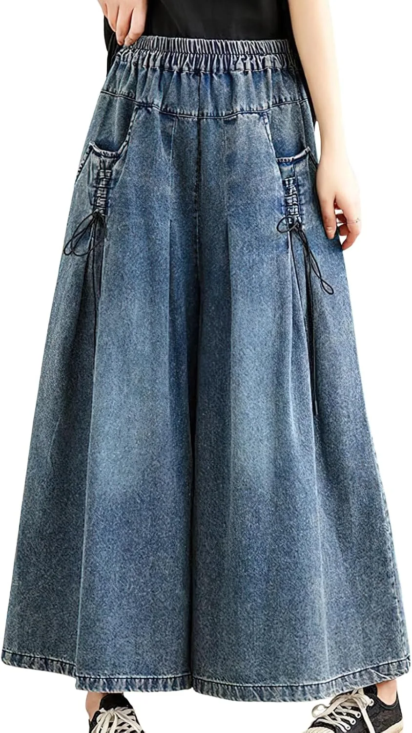 Женские широкие джинсы-палаццо с эластичным поясом Leyoutx
Женские широкие джинсы-палаццо с эластичным поясом Leyoutx