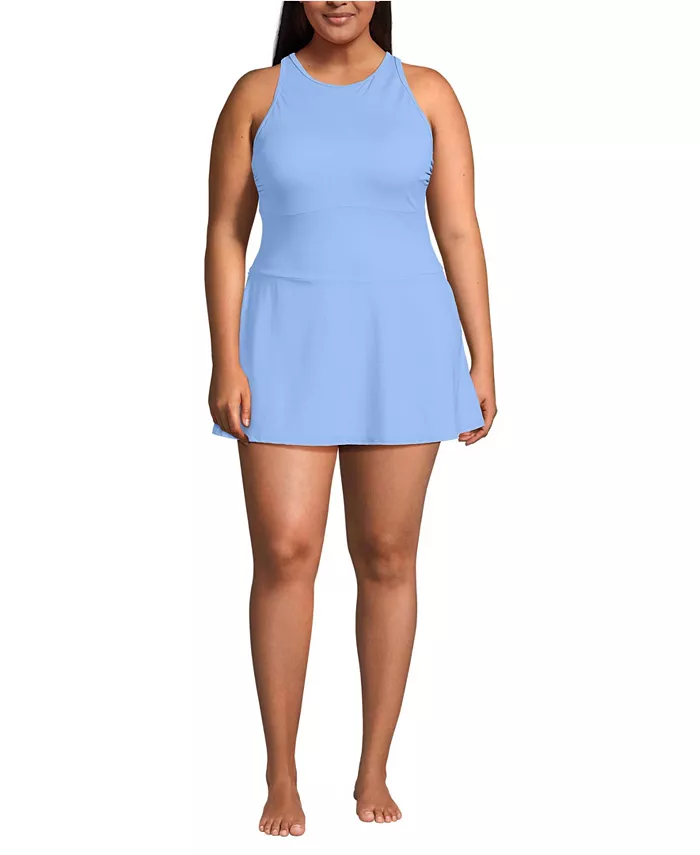 Женский купальник-платье без косточек с высоким воротом Lands' End, синий
Женский купальник-платье без косточек с высоким воротом Lands' End, синий