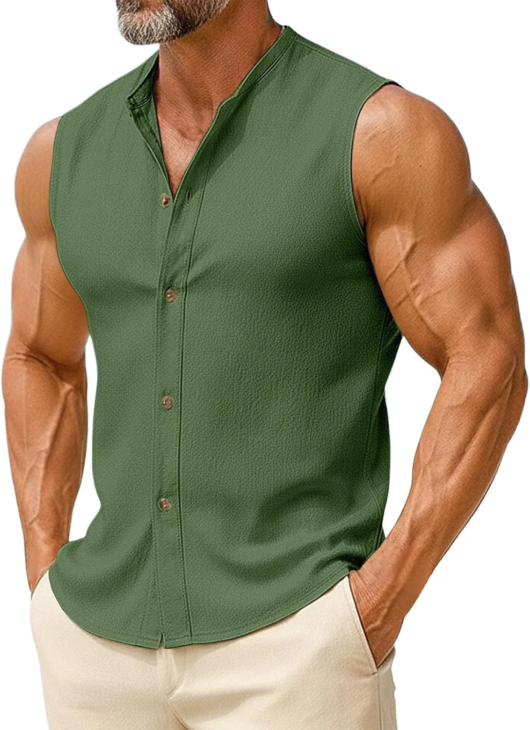 Xiaojmake мужская летняя безрукавка с пуговицами, V-образным вырезом и воротником-стойкой
Xiaojmake мужская летняя безрукавка с пуговицами, V-образным вырезом и воротником-стойкой