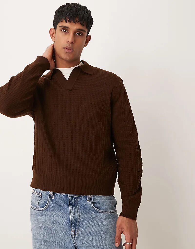 Свободный свободный джемпер с вафельной текстурой и вырезом на горловине коричневого цвета ASOS DESIGN
Свободный свободный джемпер с вафельной текстурой и вырезом на горловине коричневого цвета ASOS DESIGN