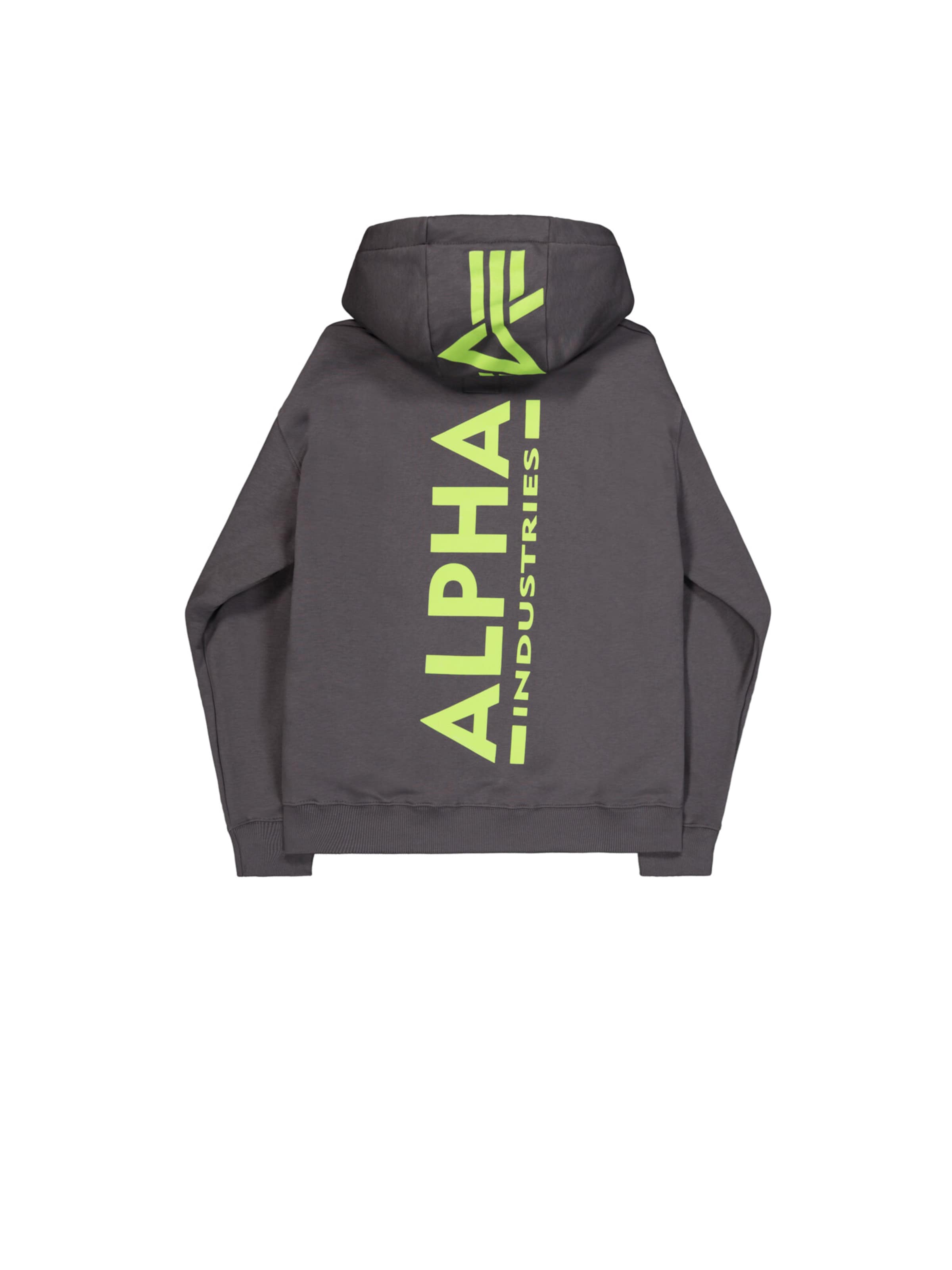 ALPHA INDUSTRIES Толстовка 'Backprint' в темно-сером цвете
ALPHA INDUSTRIES Толстовка 'Backprint' в темно-сером цвете