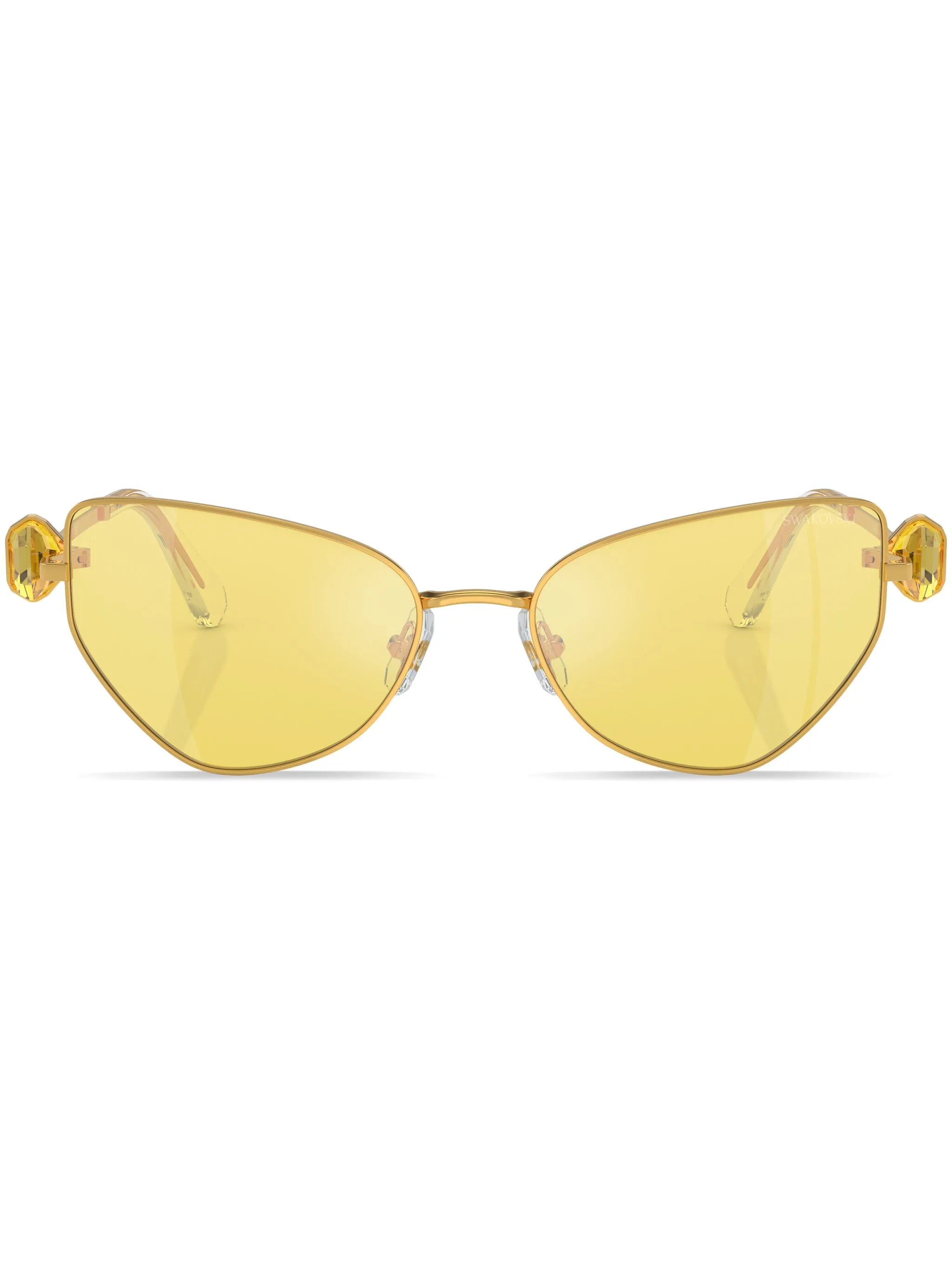 Солнцезащитные очки в оправе кошачий глаз с кристаллами Swarovski Eyewear, золотистый
Солнцезащитные очки в оправе кошачий глаз с кристаллами Swarovski Eyewear, золотистый