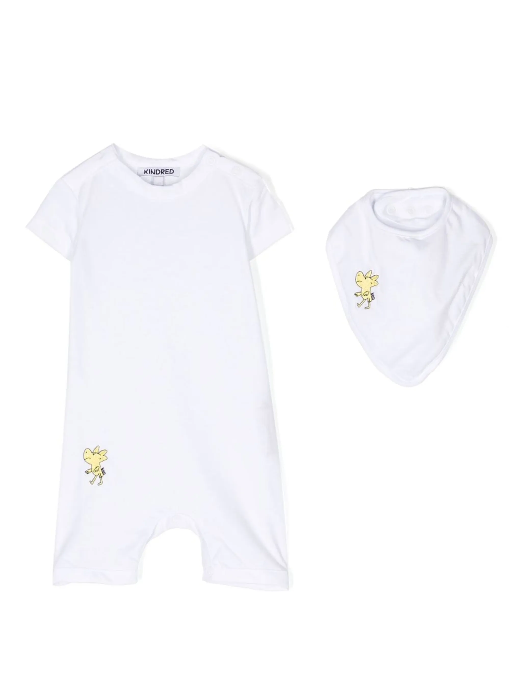 Комплект из ромпера и нагрудника с принтом Kindred, белый
Комплект из ромпера и нагрудника с принтом Kindred, белый