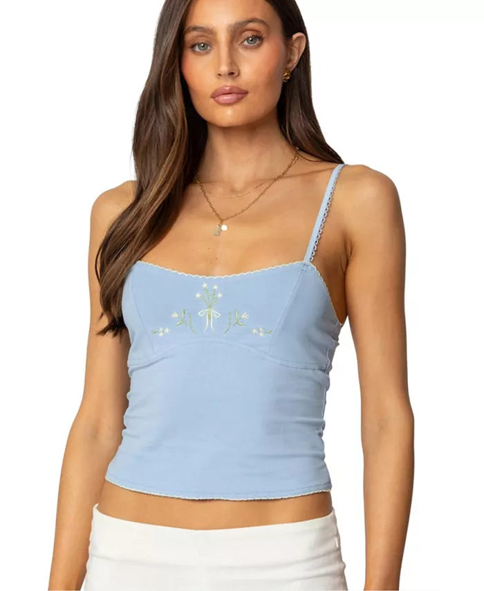 Женская майка с вышивкой «Прерии» Edikted, синий
Женская майка с вышивкой «Прерии» Edikted, синий