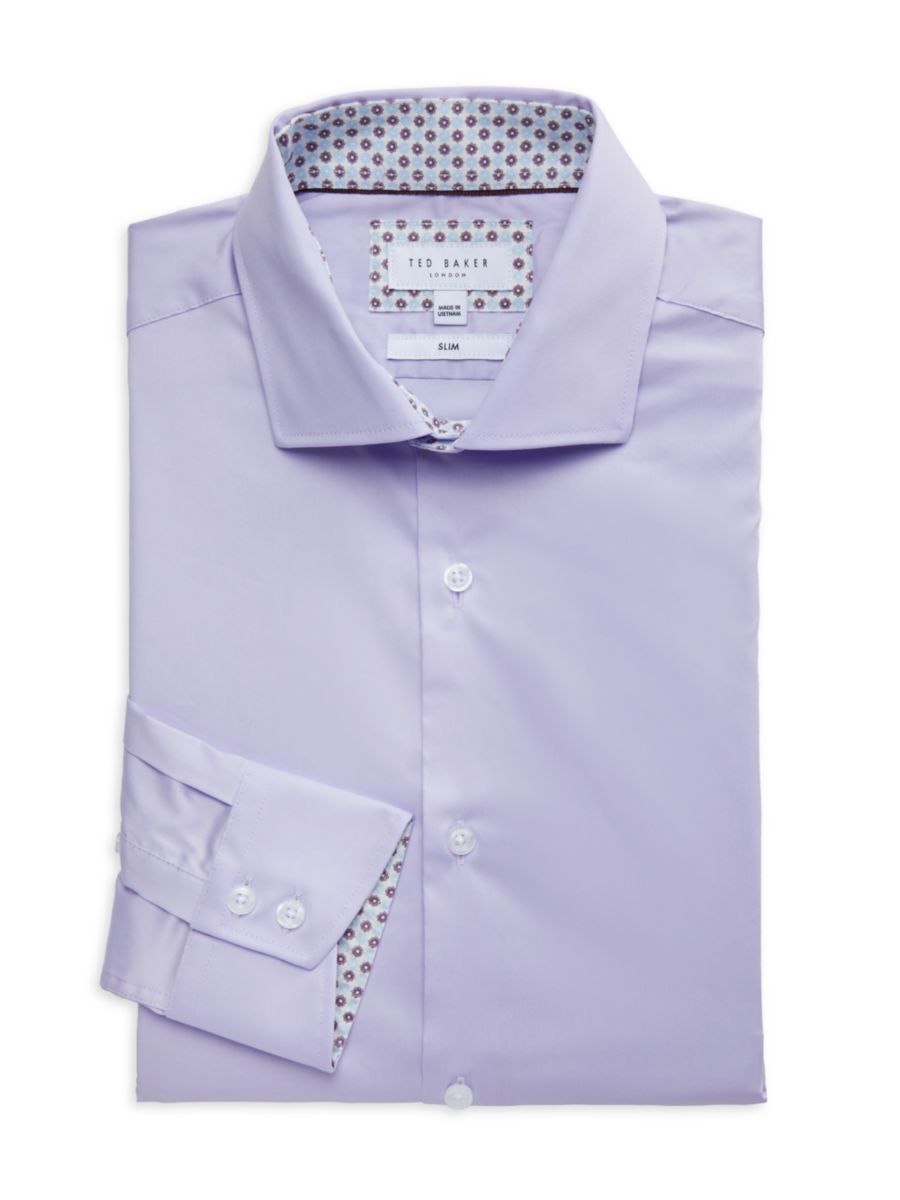Рубашка облегающего кроя с узорчатой подкладкой Ted Baker, фиолетовый
Рубашка облегающего кроя с узорчатой подкладкой Ted Baker, фиолетовый