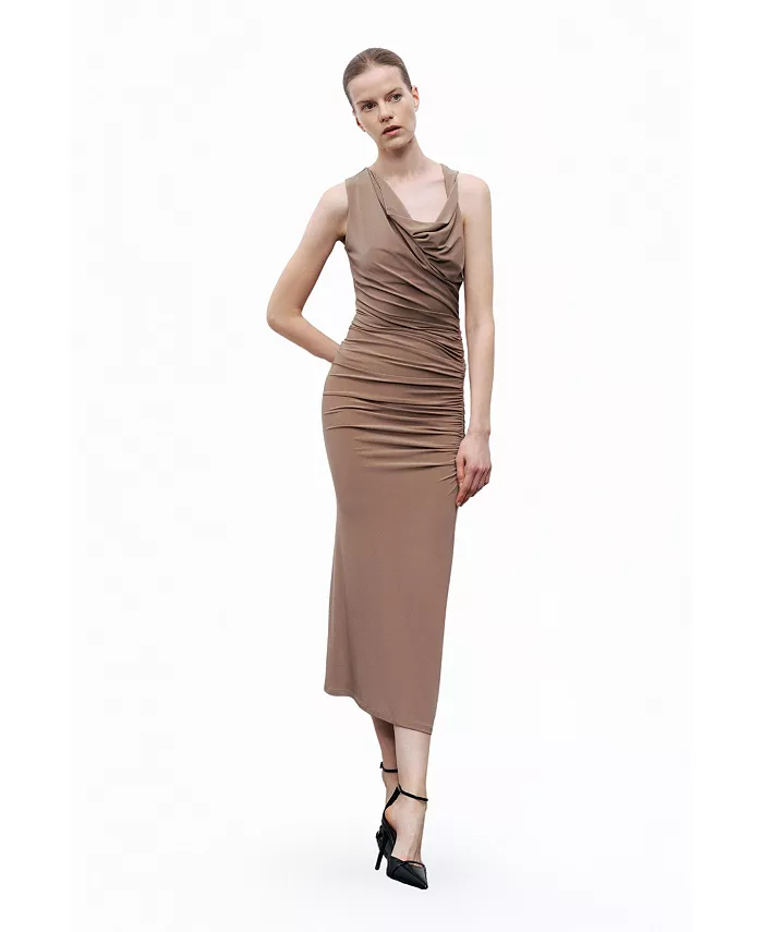 Женское платье миди со сборками NOCTURNE, коричневый
Женское платье миди со сборками NOCTURNE, коричневый