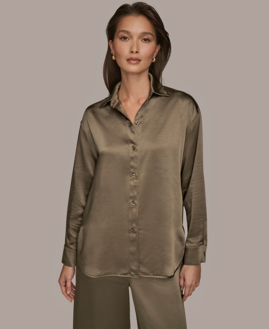 Женская тканая рубашка на пуговицах Donna Karan Weekend, Khaki Green
Женская тканая рубашка на пуговицах Donna Karan Weekend, Khaki Green