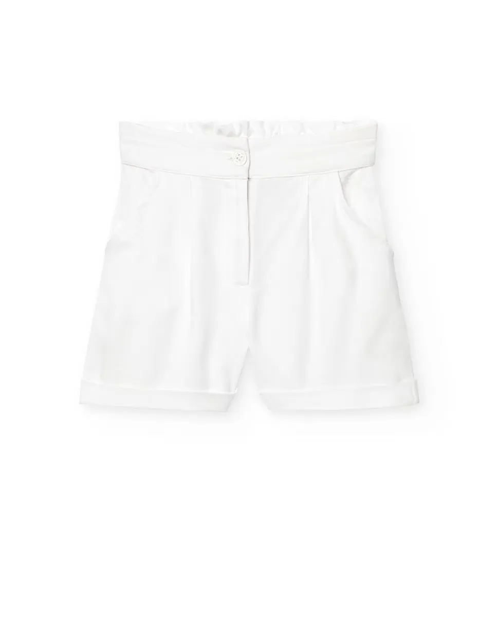 Однотонные шорты для девочек с карманами Boboli, белый
Однотонные шорты для девочек с карманами Boboli, белый