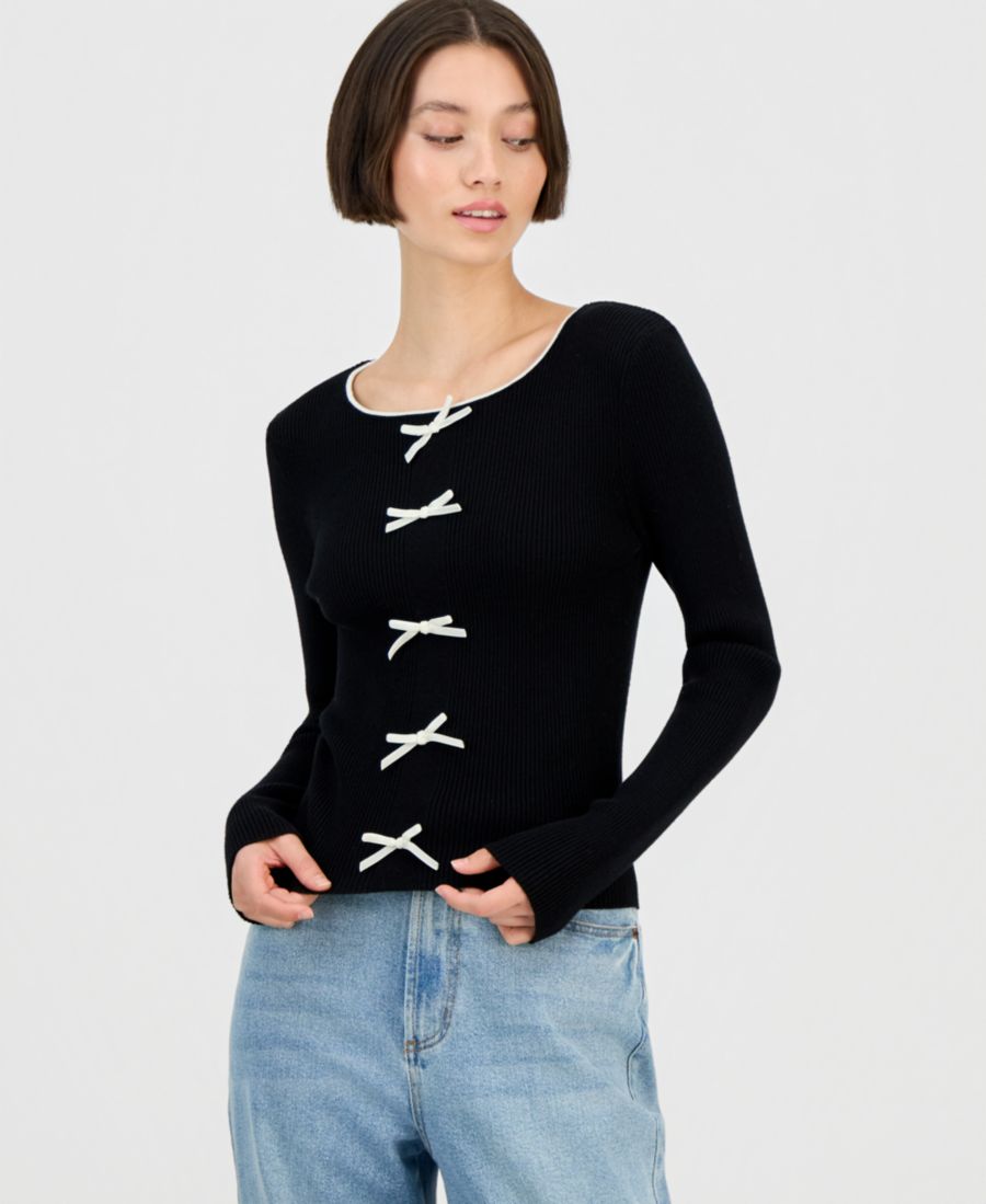 Детский свитер с круглым вырезом и бантом, с длинными рукавами Madden Girl, Black
Детский свитер с круглым вырезом и бантом, с длинными рукавами Madden Girl, Black