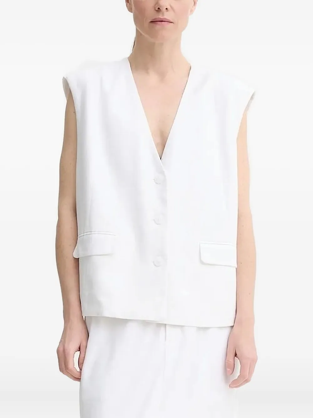 Жилет без рукавов с застежкой на пуговицы Gestuz, белый
Жилет без рукавов с застежкой на пуговицы Gestuz, белый