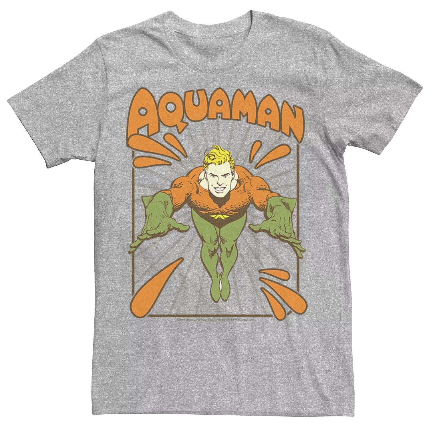 Мужская футболка с простым текстовым логотипом и портретом «Аквамен» из комиксов DC Licensed Character
Мужская футболка с простым текстовым логотипом и портретом «Аквамен» из комиксов DC Licensed Character