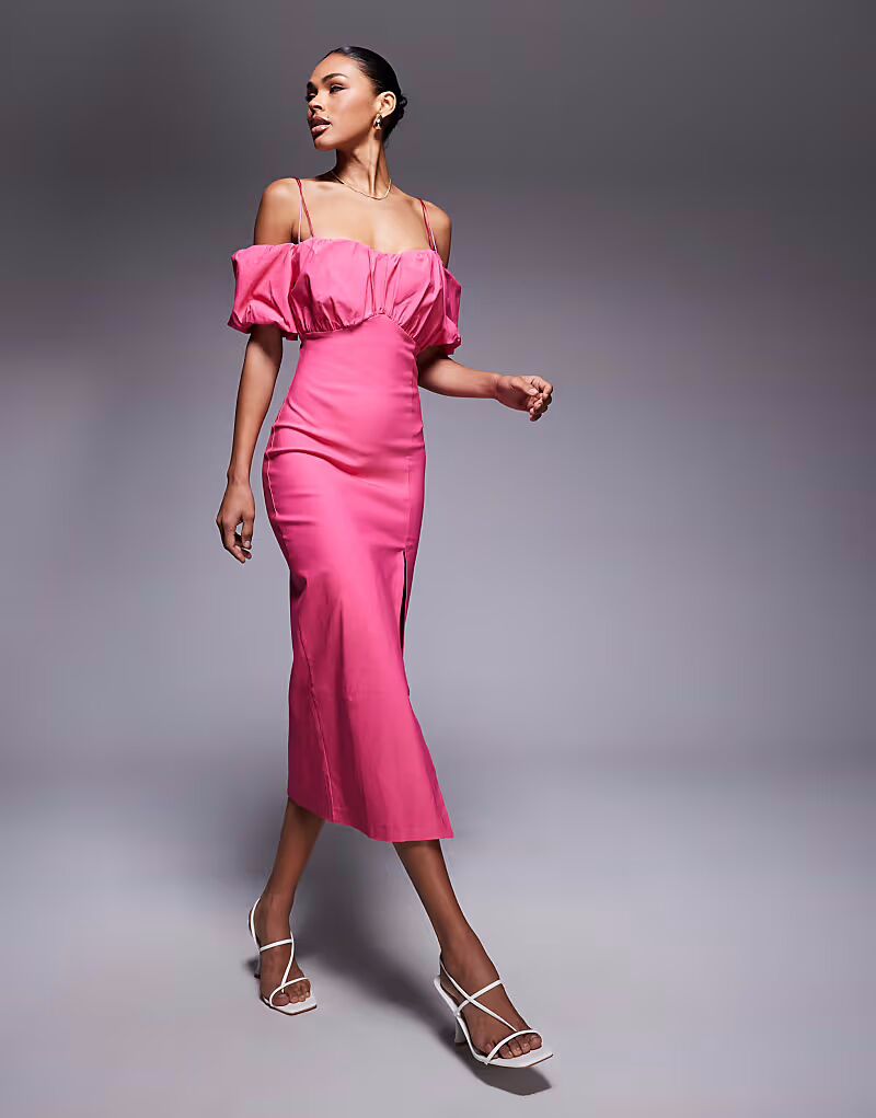 Платье мидакси с рукавами-буфами розового цвета Vesper
Платье мидакси с рукавами-буфами розового цвета Vesper