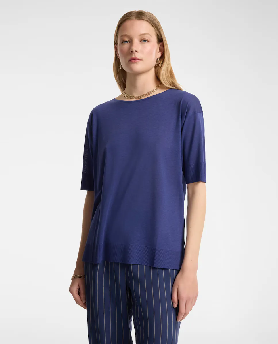 Женская трикотажная футболка с рукавом до локтя Elena Miró, синий
Женская трикотажная футболка с рукавом до локтя Elena Miró, синий