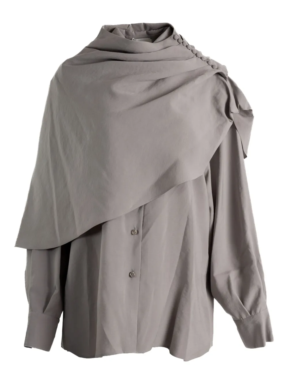 Рубашка с драпированным воротником Magda Butrym, серый
Рубашка с драпированным воротником Magda Butrym, серый