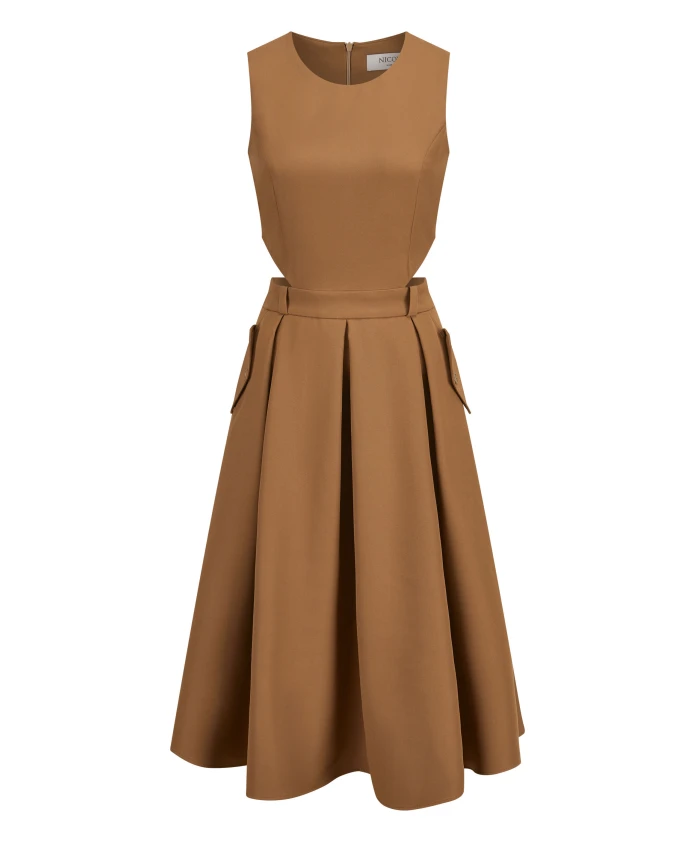 Элегантное платье-тренч с вырезами Nicowa, коричневый
Элегантное платье-тренч с вырезами Nicowa, коричневый