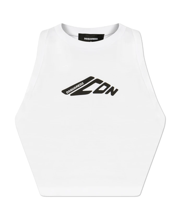 Короткий топ без рукавов Dsquared2, белый
Короткий топ без рукавов Dsquared2, белый
