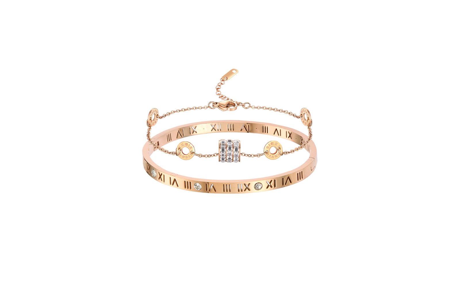 Титановый стальной браслет для женщин MISS TOOYA, Roman Numeral Bangle & Small Round Pendant Bracelet
Титановый стальной браслет для женщин MISS TOOYA, Roman Numeral Bangle & Small Round Pendant Bracelet