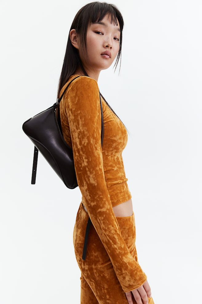 Рубашка из крэш-велюра H&M, оранжевый 
Рубашка из крэш-велюра H&M, оранжевый