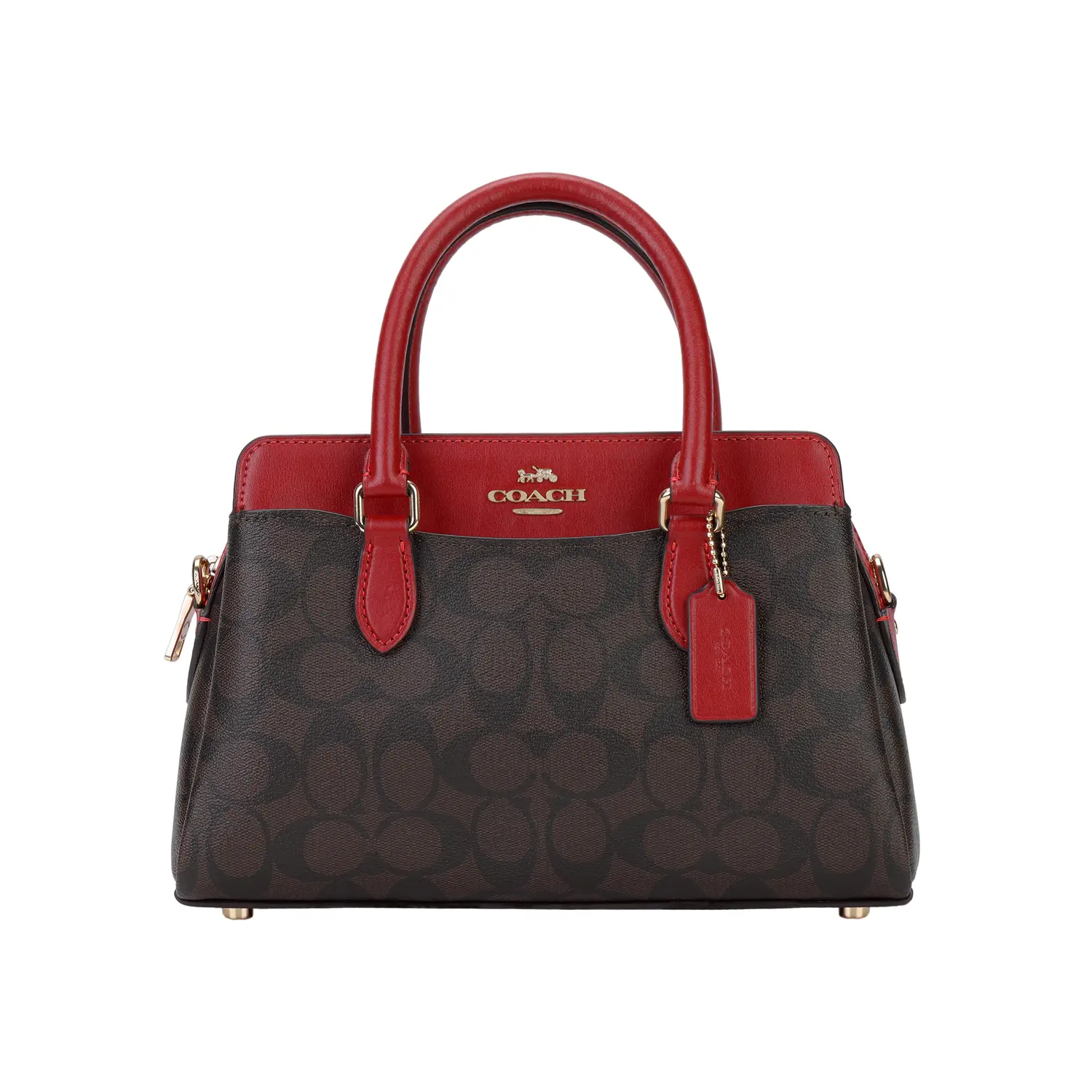 COACH Дарси ПВХ сумка через плечо миниатюрная женская золотисто-коричнево-красная
COACH Дарси ПВХ сумка через плечо миниатюрная женская золотисто-коричнево-красная