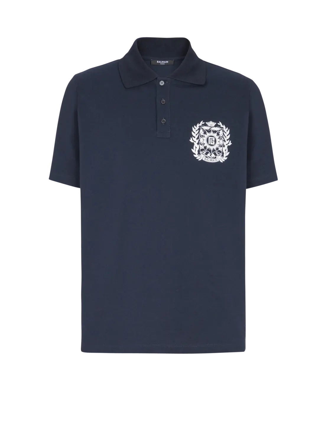 Хлопковое поло с принтом Ecusson Balmain, белый/темно-синий
Хлопковое поло с принтом Ecusson Balmain, белый/темно-синий