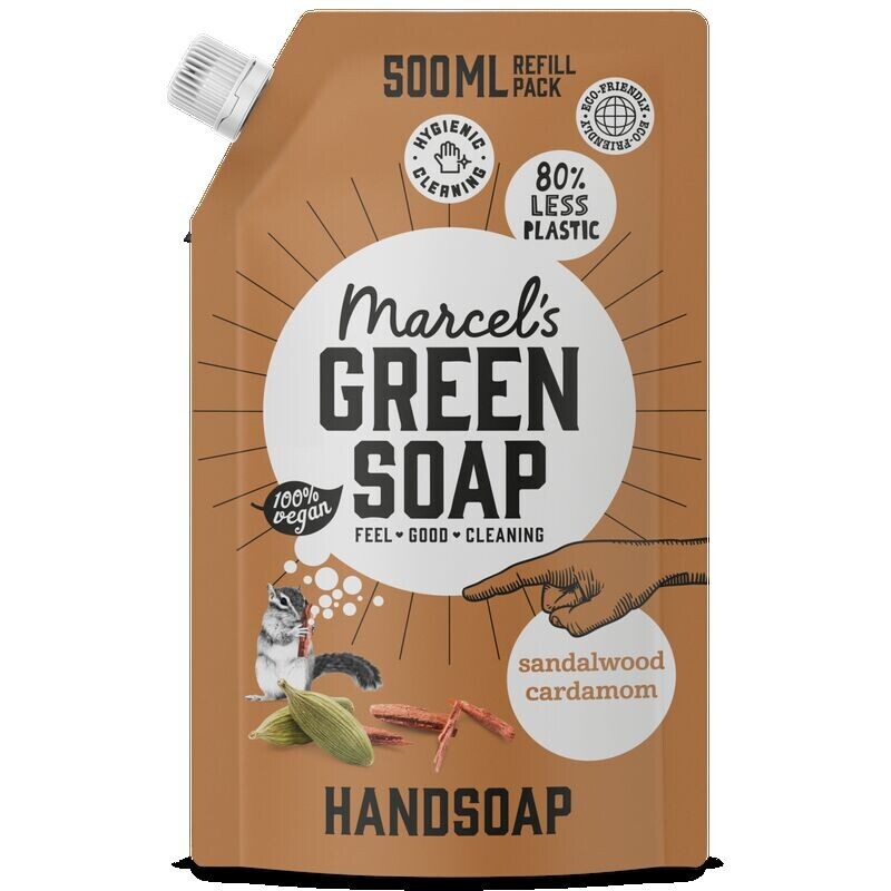 Сумка для мыла для рук с сандалом и кардамоном Marcel's Green Soap, 500 ml 
Сумка для мыла для рук с сандалом и кардамоном Marcel's Green Soap, 500 ml