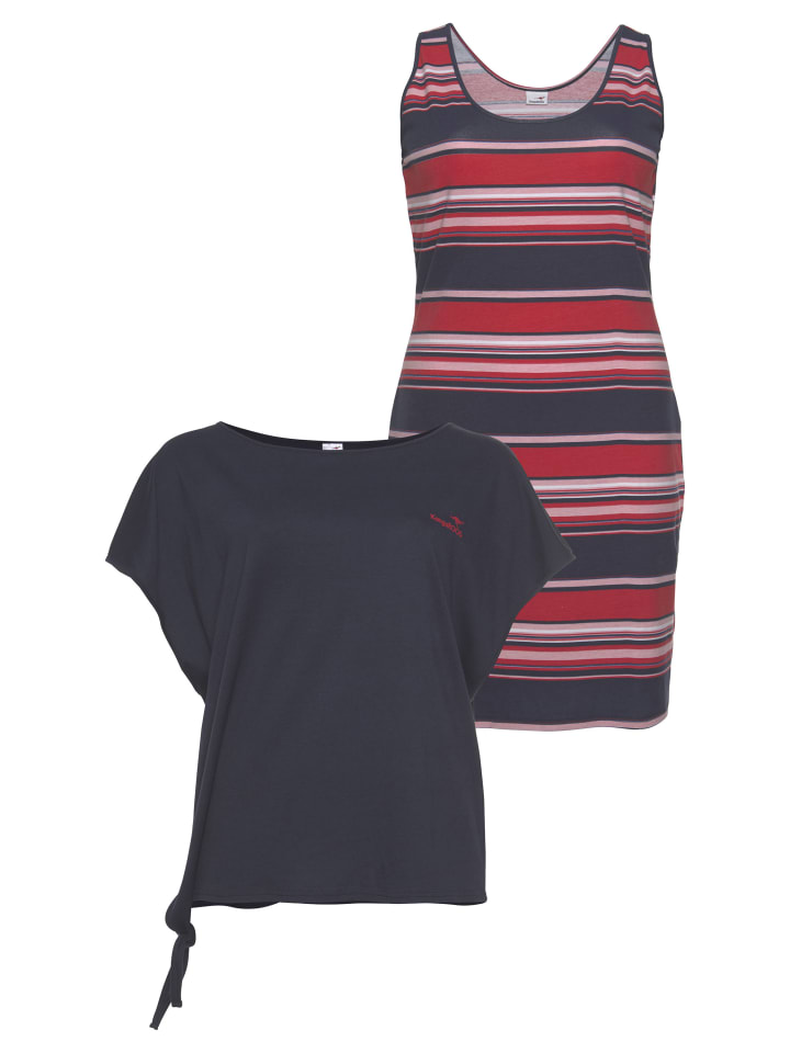 Платье из джерси в темно-синюю, красную и синюю полоску Kangaroos
Платье из джерси в темно-синюю, красную и синюю полоску Kangaroos