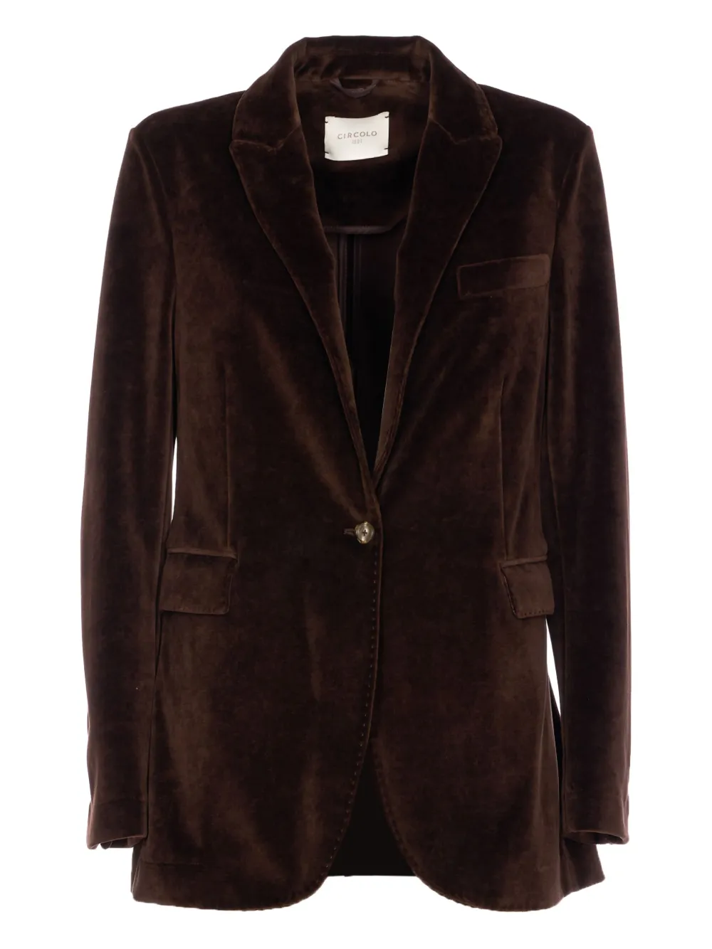 Бархатный однобортный пиджак Circolo 1901, коричневый
Бархатный однобортный пиджак Circolo 1901, коричневый