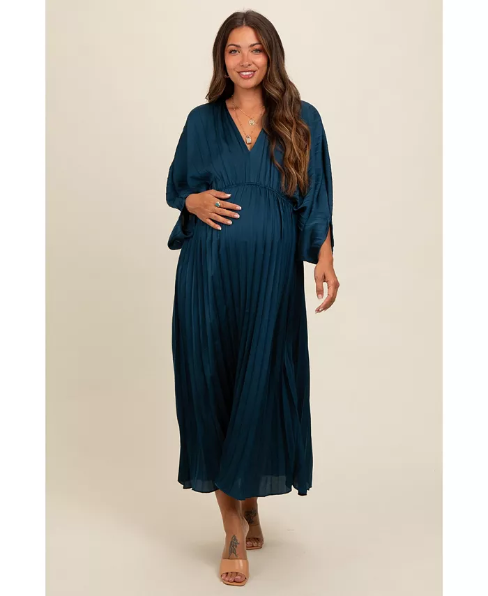 Беременное платье макси с V-образным вырезом и плиссированной юбкой из сатина цвета лесной зелени Pinkblush
Беременное платье макси с V-образным вырезом и плиссированной юбкой из сатина цвета лесной зелени Pinkblush
