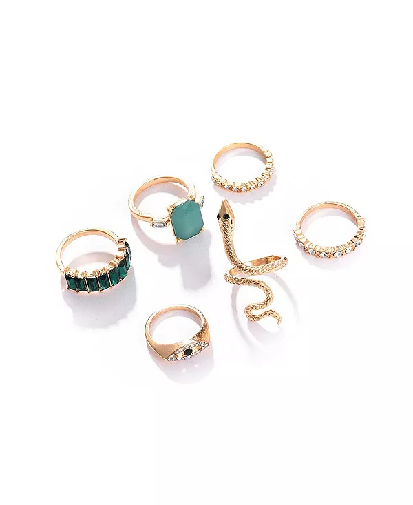 Женское многослойное кольцо в форме змеиной головы Sohi, green
Женское многослойное кольцо в форме змеиной головы Sohi, green