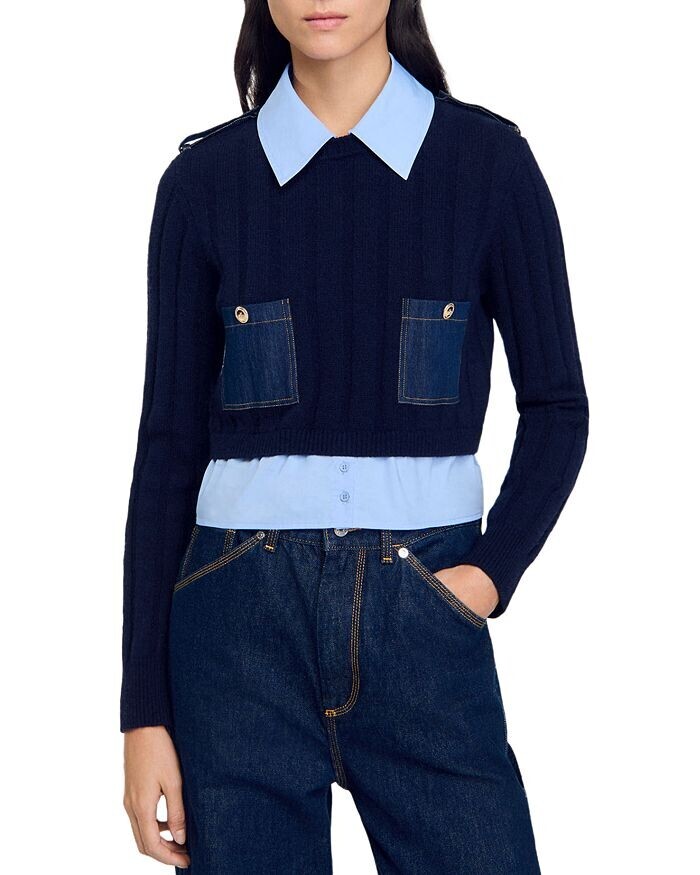 Многослойный свитер Sandro Jules, синий
Многослойный свитер Sandro Jules, синий