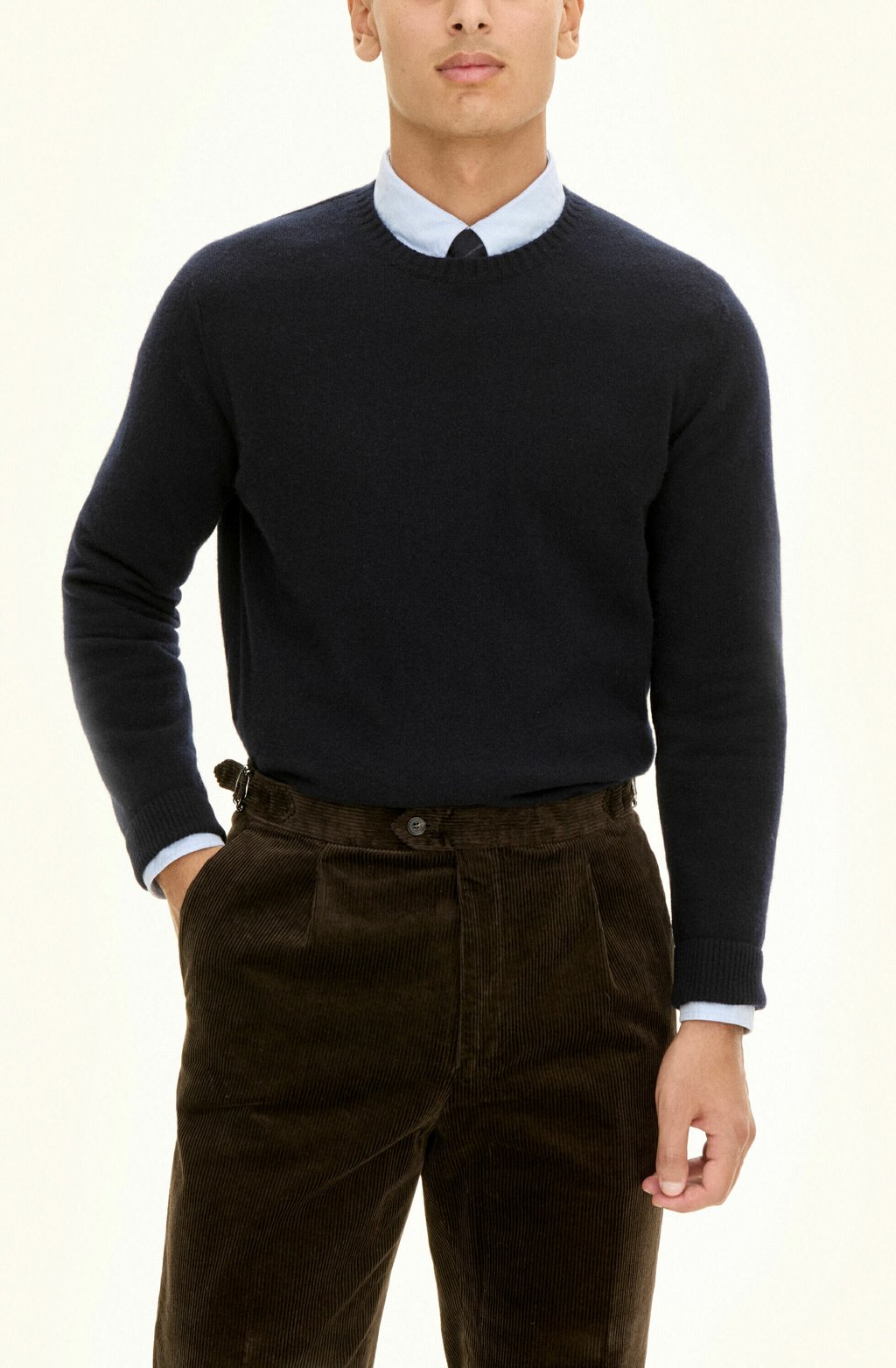 Свитер LUKE ROUNDNECK Oscar Jacobson, темно-синий 
Свитер LUKE ROUNDNECK Oscar Jacobson, темно-синий