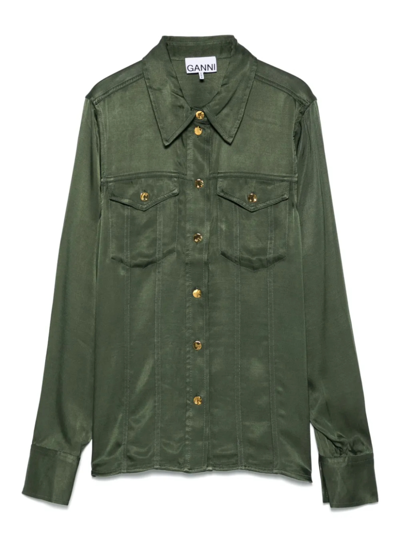 GANNI атласная рубашка, зеленый
GANNI атласная рубашка, зеленый