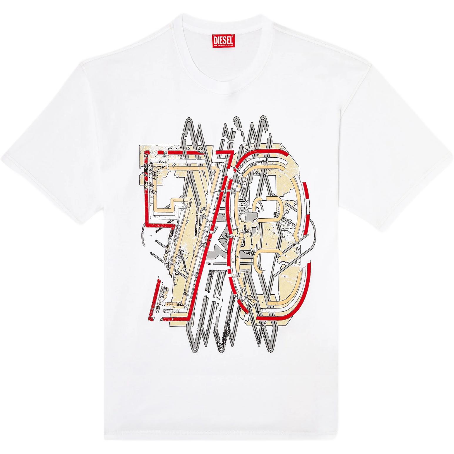 Футболка с круглым вырезом и графическим принтом Diesel, белый
Футболка с круглым вырезом и графическим принтом Diesel, белый