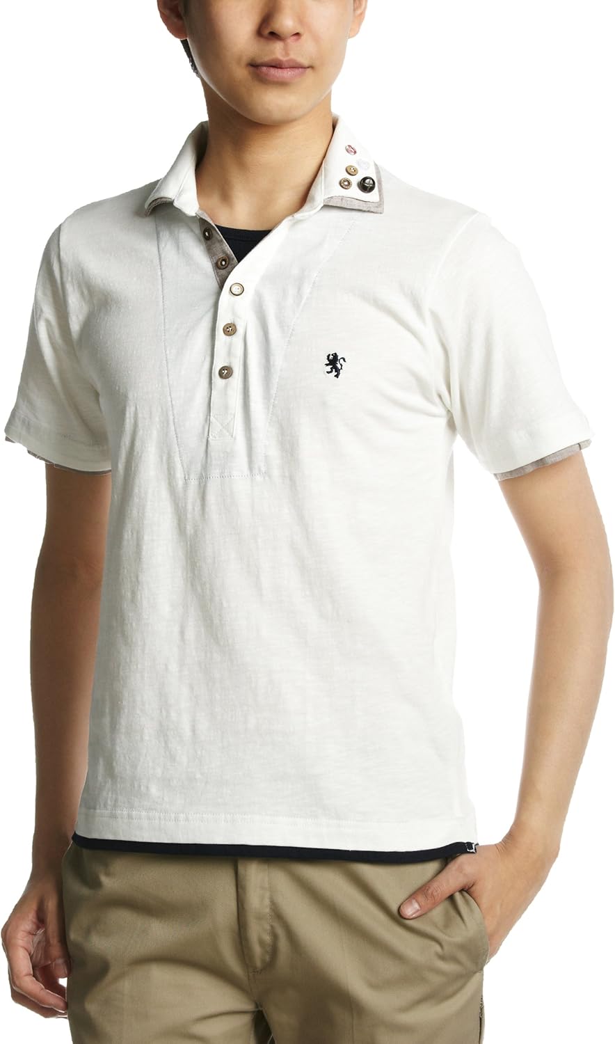 Поло с двумя воротниками и множеством пуговиц, из фактурной ткани Pincponc, белый
Поло с двумя воротниками и множеством пуговиц, из фактурной ткани Pincponc, белый