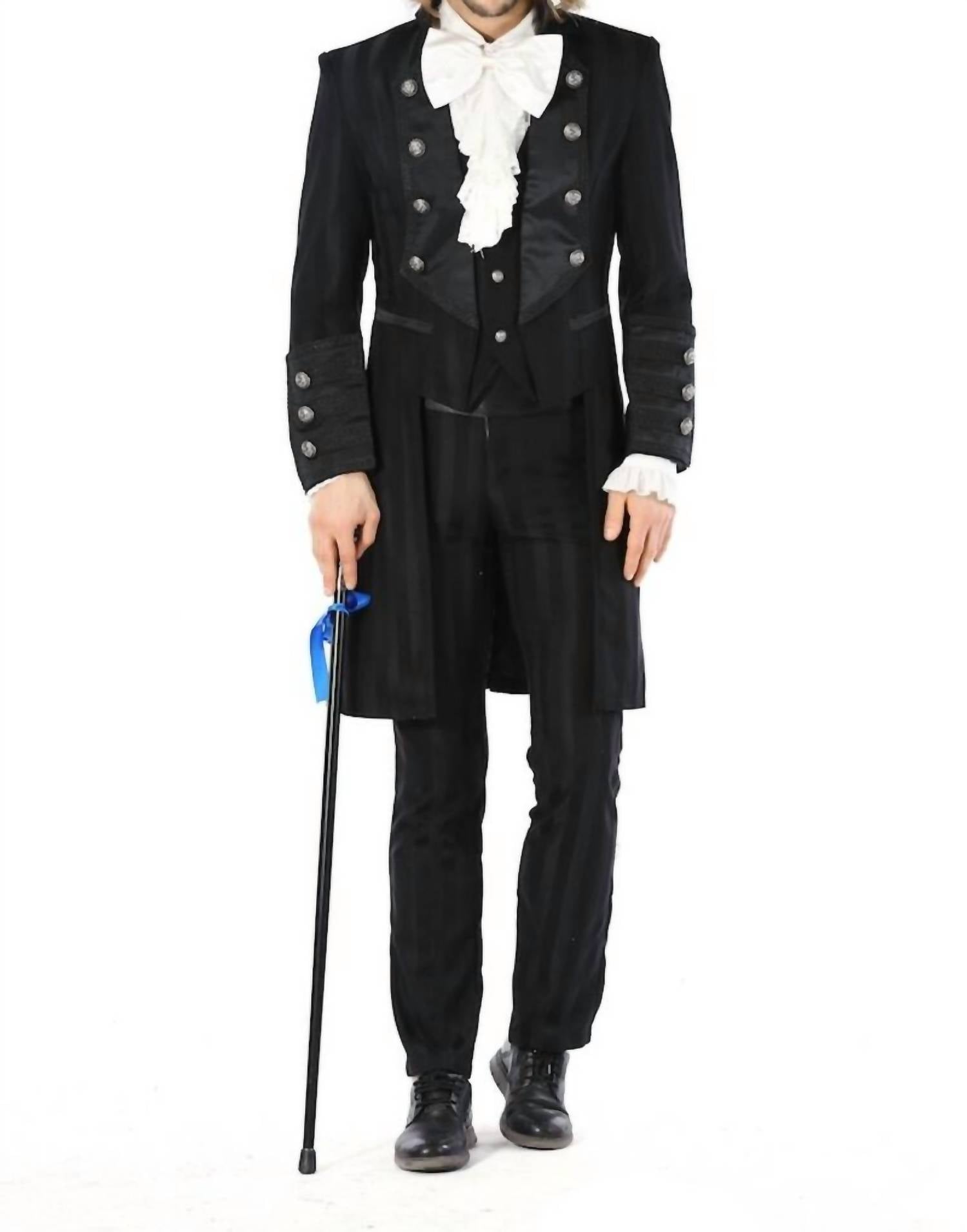 Готические полосатые брюки черного цвета Pentagramme
Готические полосатые брюки черного цвета Pentagramme