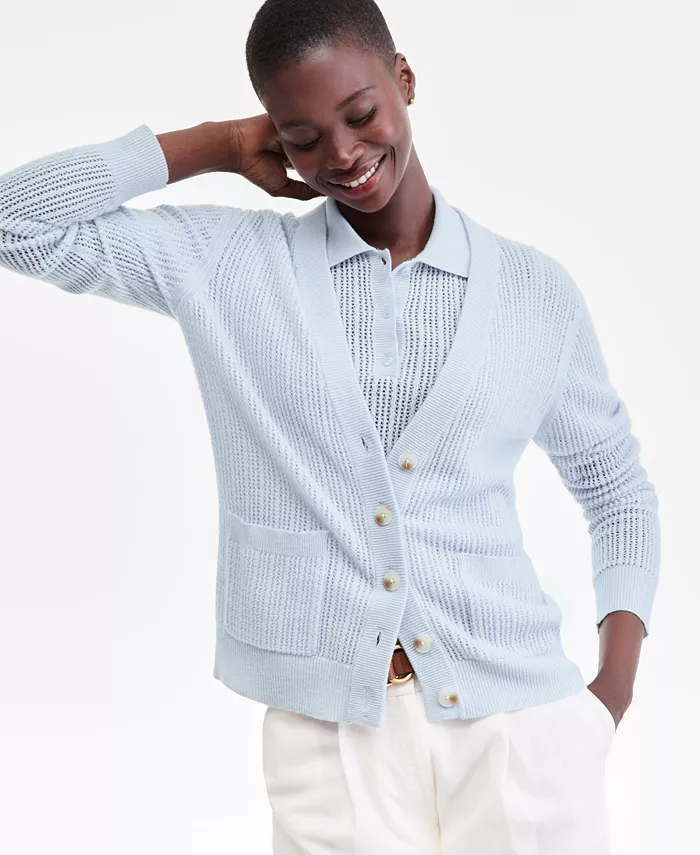 Женский кардиган бойфренда из 100% кашемира с пуантами Charter Club, синий
Женский кардиган бойфренда из 100% кашемира с пуантами Charter Club, синий