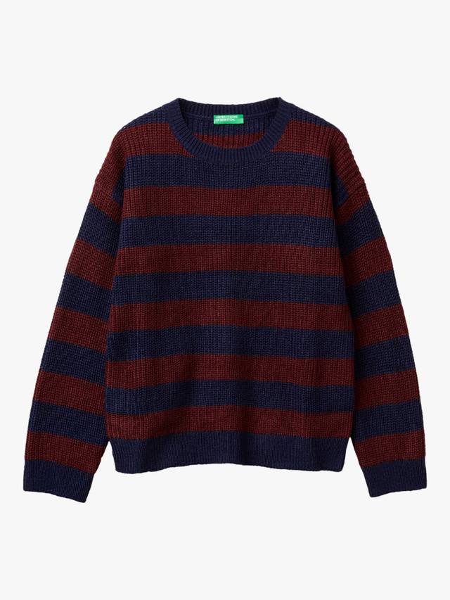Детский вязаный свитер с круглым вырезом и полосками Benetton, Blue/Red
Детский вязаный свитер с круглым вырезом и полосками Benetton, Blue/Red