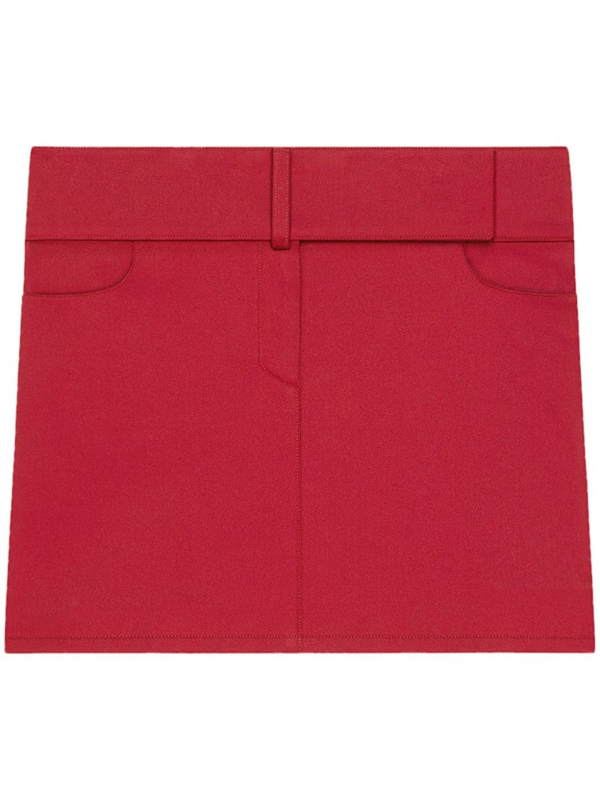 Юбка-мини с поясом и скрытой застежкой спереди Courrèges, красный 
Юбка-мини с поясом и скрытой застежкой спереди Courrèges, красный